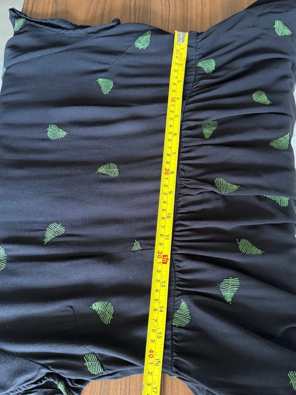 Disturbia Osmunda Fern Embroidered Mini Skater Dress US 10 Black Green Goth - Picture 11 of 15